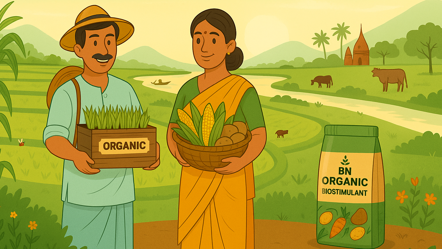 BN Organic Biostimulant promoting healthy crops